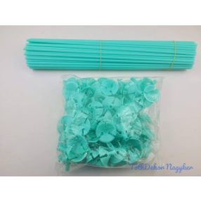 Lufitartó + pálca 40 cm színes 100db/cs - Türkiz