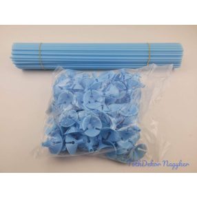 Lufitartó + pálca 40 cm színes 100db/cs - Kék