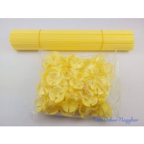 Lufitartó + pálca 40 cm színes 100db/cs - Sárga