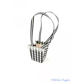 Virágtáska csipkés kocka kicsi trapéz - Fekete