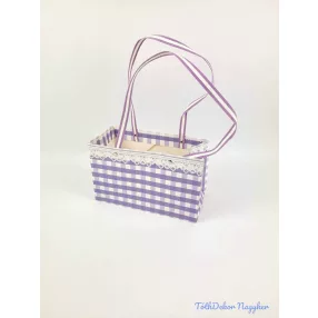 Virágtáska csipkés kocka duplás - Lila
