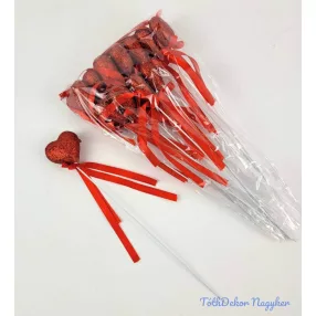 Pálcás szív betűző 12 db/csomag 21 cm - Gl Piros