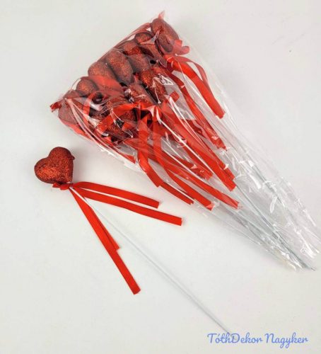 Pálcás szív betűző 12 db/csomag 21 cm - Gl Piros