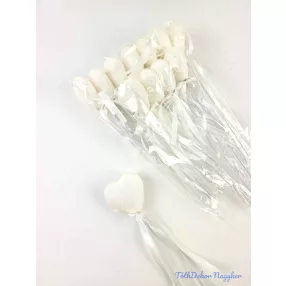 Pálcás szív betűző 12 db/csomag 21 cm - Gl Fehér