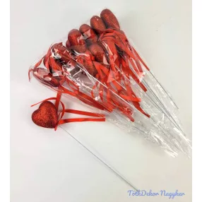 Pálcás szív betűző 12 db/csomag 21 cm - Gl Piros