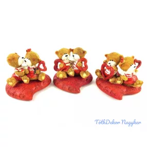 Szíven ülő macipár 7,5x6,5 cm