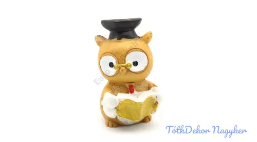 Ballagó bagoly figura könyvvel 5x3,5cm