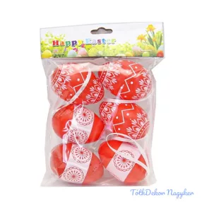 Tojás 4x6cm 6db/csomag - Piros