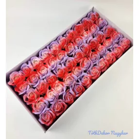 Szappanrózsa fej 50 db/doboz 5,5x5 cm - Levendula-Piros