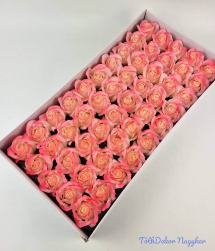 Szappanrózsa fej 50 db/doboz 5,5x5 cm - Cirmos Rózsaszín