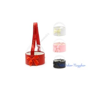 Akril búrás kerek doboz 13x13cm - Fekete