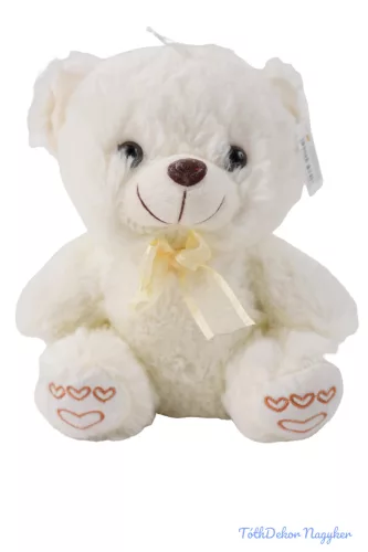 Simaszőrű plüss maci 22x18cm - Krém