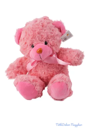 Szőrös plüss maci - Rózsaszín