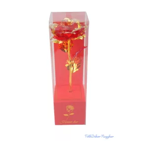 Fémrózsa szál díszdobozban 24,5cm