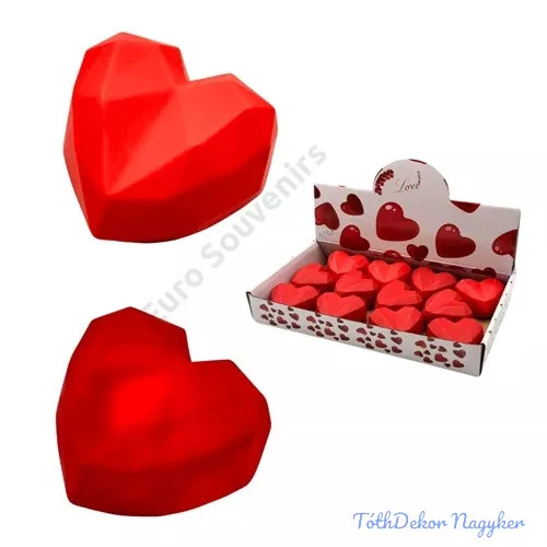 LED-es szív 7x7cm - Szögletes fekvő
