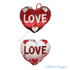 Szív flitteres 23 cm