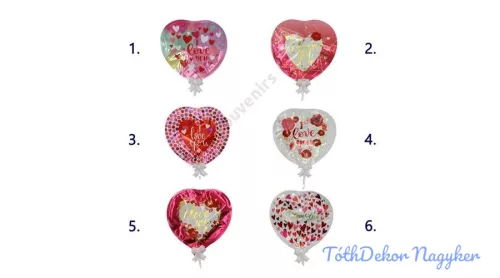 Szív önfelfújós lufi 15 cm 60-4