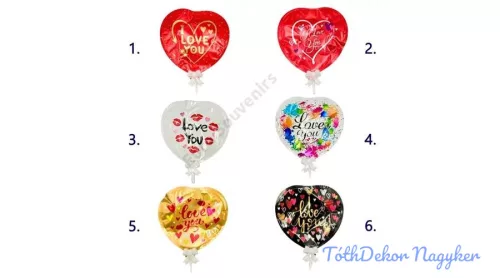 Szív önfelfújós lufi 15 cm 61-6