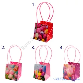 Virágtáska nagy kocka tulipános - 1