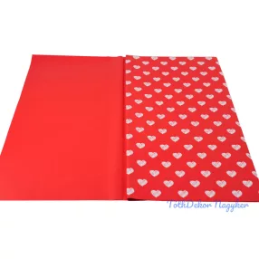 Fólia ív 57x57cm 20db/cs - Szivecskés - Piros