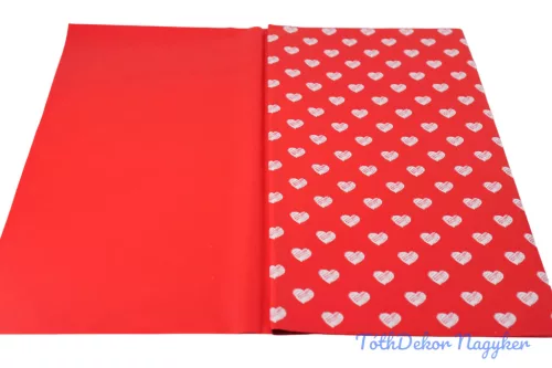 Fólia ív 57x57cm 20db/cs - Szivecskés - Piros