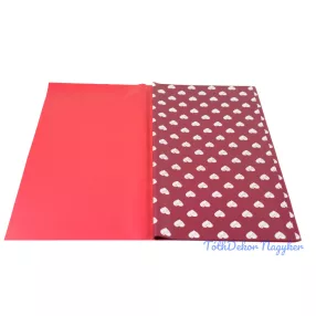 Fólia ív 57x57cm 20db/cs - Szivecskés - Bordó