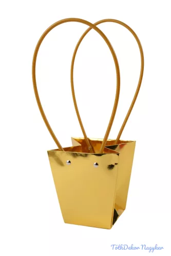 Virágtáska kicsi trapéz Metál - Arany