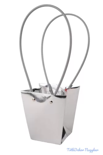 Virágtáska kicsi trapéz Metál - Ezüst