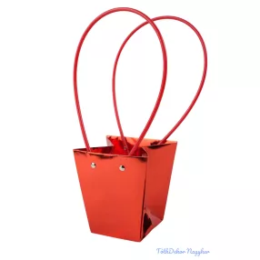 Virágtáska kicsi trapéz Metál - Piros