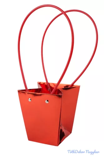 Virágtáska kicsi trapéz Metál - Piros