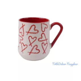 Szív mintás bögre 9x11cm