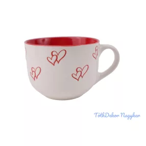 Szív mintás bögre 11x8,5cm - 2