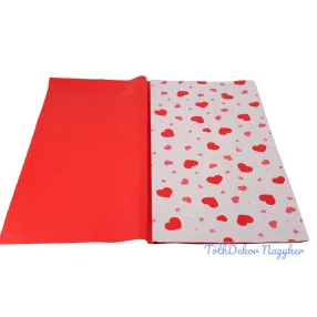 Fólia ív 56x56cm 20db/cs - Szivecskés - Piros