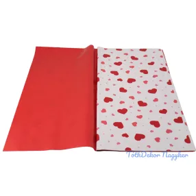 Fólia ív 56x56cm 20db/cs - Szivecskés - Bordó