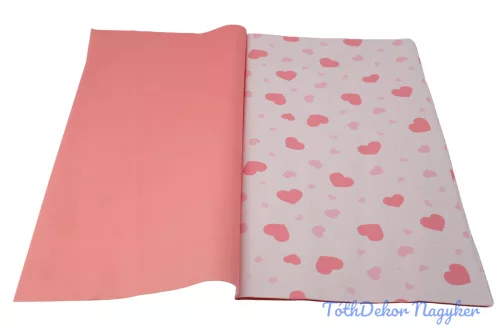 Fólia ív 56x56cm 20db/cs - Szivecskés - Rózsaszín