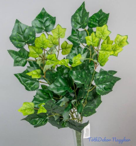 Borostyán 9 ágú leveles álló zöld selyem bokor cserepezhető 50 cm