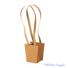 Kraft virág táska 9(h) x 9(sz) x 10(m) cm