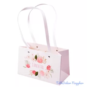   Feliratos tégla virág táska 22x10,5x13,5cm - Szeretettel 2