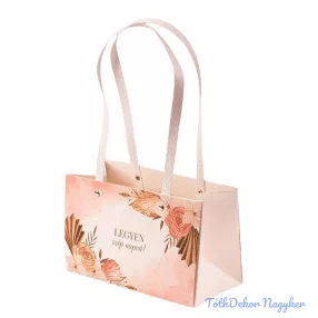   Feliratos tégla virág táska 22x10,5x13,5cm - Legyen szép napod!