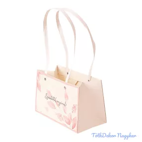   "Szeretettel anyának!" feliratos virág táska 22(h) x 10.5(sz) x 13.5(m) cm