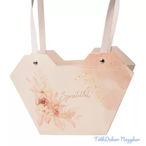 Feliratos virágtáska 23,5x12,5x35cm - Szeretettel
