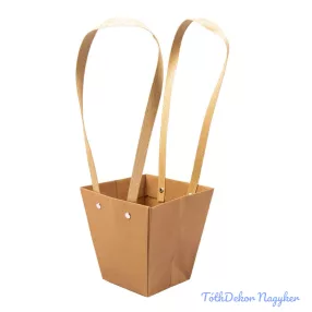 Kraft kis trapéz virág táska 12x12x12,5cm