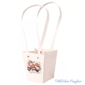   "Legyen szép napod!" feliratos virág táska 12(h) x 12(sz) x 12.5(m) cm