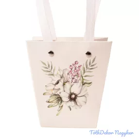 Mintás virágtáska 12x8x12,5cm - Virágmintás