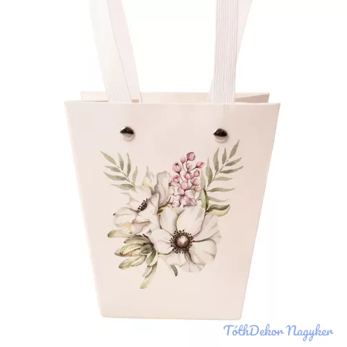 Mintás virágtáska 12x8x12,5cm - Virágmintás