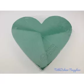 Tűzőhab szív forma fa alapon - Teli 30 cm