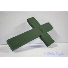 Tűzőhab kereszt forma fa alapon 60 cm