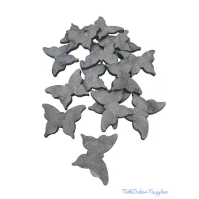 Fa dekor lepke 16db/csomag - Szürke