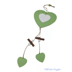 Fa szív függő kb 40cm - Zöld