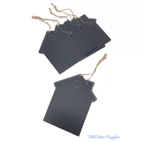 Írható füleletű szív alakú házikó 5db/csomag